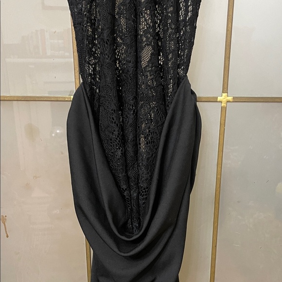 Zara Black Lace Backless Evening Dress - Picture 2 of 3